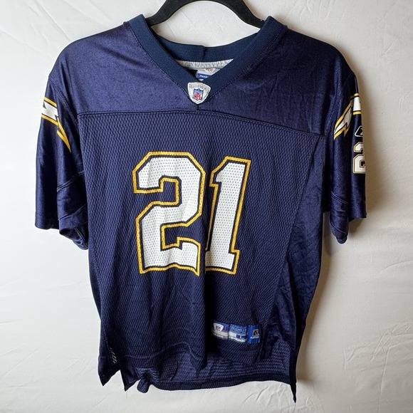 LADAINIAN TOMLINSON LOS ANGELES CHARGERS JERSEY LARGE(14-16) BLUE REEBOK NFL #21 - Picture 1 of 9